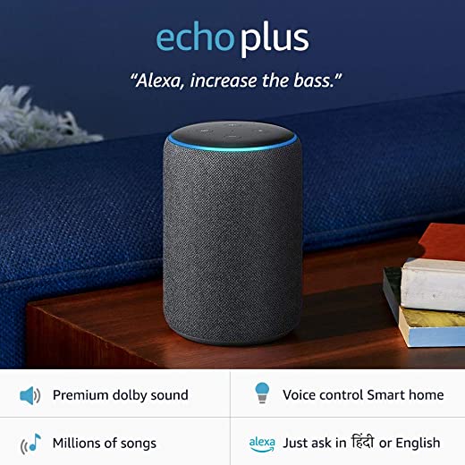 Buy Echo Plus 2nd Gen – Premium sound, powered by Dolby, built-in Smart  Home hub (Black) - Unboxed @ ₹9,899.00